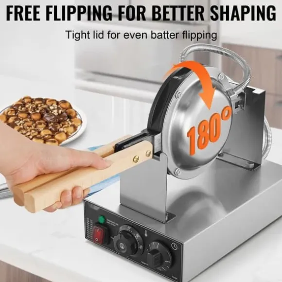 Bubbelvåffelmaskin 1400W, Non-Stick, Äggpannkaka Bakmaskin, Optimal Värmeöverföring, Hög Prestanda, Perfekta Våfflor Varje Gång