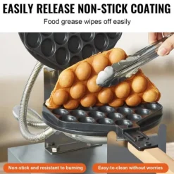 Bubbelvåffelmaskin 1400W, Non-Stick, Äggpannkaka Bakmaskin, Optimal Värmeöverföring, Hög Prestanda, Perfekta Våfflor Varje Gång