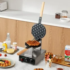 Bubbelvåffelmaskin 1400W, Non-Stick, Äggpannkaka Bakmaskin, Optimal Värmeöverföring, Hög Prestanda, Perfekta Våfflor Varje Gång