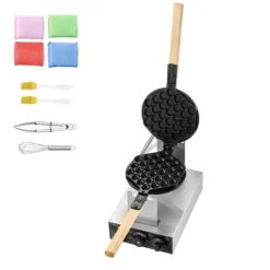 Bubbelvåffelmaskin 1400W, Non-Stick, Äggpannkaka Bakmaskin, Optimal Värmeöverföring, Hög Prestanda, Perfekta Våfflor Varje Gång