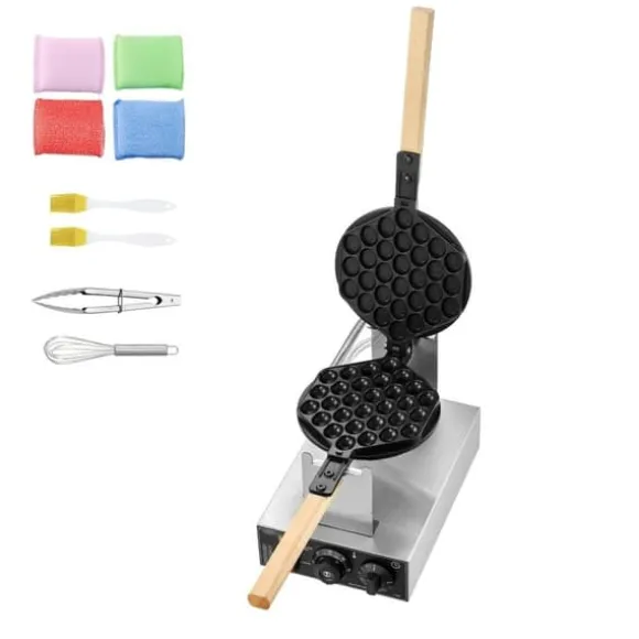 Bubbelvåffelmaskin 1400W, Non-Stick, Äggpannkaka Bakmaskin, Optimal Värmeöverföring, Hög Prestanda, Perfekta Våfflor Varje Gång