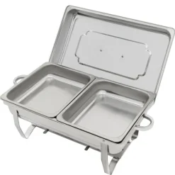 Buffé Chafing Dish Set, Matvärmare med spritbrännare, 4-delars set med tång och skedar