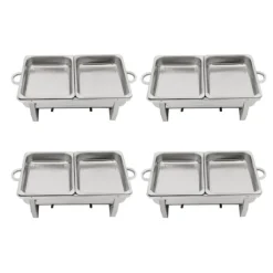 Buffé Chafing Dish Set, Matvärmare med spritbrännare, 4-delars set med tång och skedar