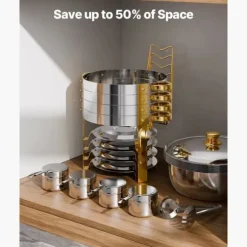 Buffetset för värmeskålar, rostfritt stål, vikbar ställning,4 pack guld