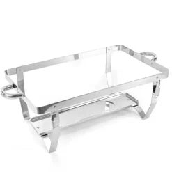 Buffévärmare Chafing Dish - Rektangulär Matvärmare - 3 Fack 3×3 L (9 L) - Rostfritt Stål - För Catering & Buffé