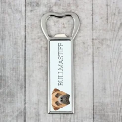 Bullmastiff, Bulmastiff - flasköppnare med foto och inskription för Art-Dog öl