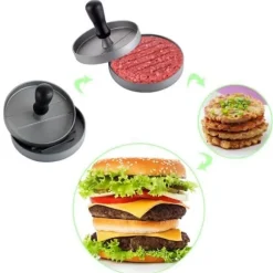 Burger Press - Aluminium - Non-Stick beläggning - Enkel rengöring - Idealisk för BBQ