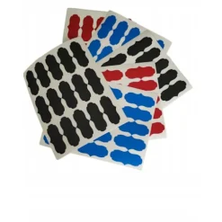 Burketikett 7,5x3 cm för marmelad 60 st. turkos matt