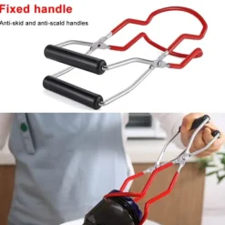 Burklyftare med grepp Konservertång i rostfritt stål Anti skållning Anti-halk Klämma med bred mun för kök Restaurang