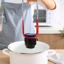 Burklyftare med grepp Konservertång i rostfritt stål Anti skållning Anti-halk Klämma med bred mun för kök Restaurang