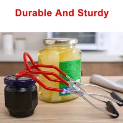 Burklyftare med grepp Konservertång i rostfritt stål Anti skållning Anti-halk Klämma med bred mun för kök Restaurang