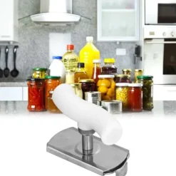 Burköppnare i rostfritt stål Bärbar manuell flasköppnare med ergonomiskt handtag Bekväm att använda för KitchenWhite