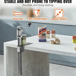 Burköppnare, Manuell kommersiell bordsöppnare, 74x23,5x10 cm, Justerbar kraftig stål