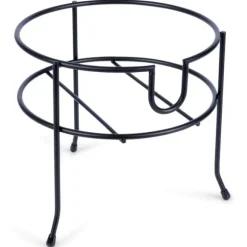 Burkställ med kran, svart metall, 20 cm