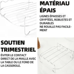 C Grill 19cmx18,8cm Air Fryer Bred Enkel Grillgrill för kött för grill Utomhuscamping Hög motståndskraftig