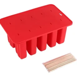 10-cellers silikonglassform för fryst glass med lock