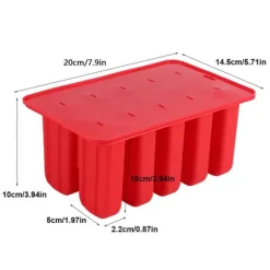 10-cellers silikonglassform för fryst glass med lock