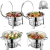 Chafing Dish, Rostfritt Stål, Idealisk för Evenemang,4 pack silver