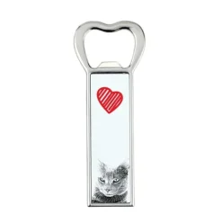 Chartreux - flasköppnare med en katt, personlig kylöppnare, unik present till en man från Art-Dog