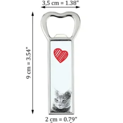 Chartreux - flasköppnare med en katt, personlig kylöppnare, unik present till en man från Art-Dog