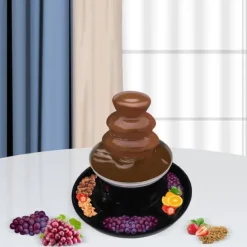 Chokladfontän, 3-nivå i rostfritt stål, 1 lb kapacitet, kontinuerligt flöde, lätt att rengöra, idealisk för fester