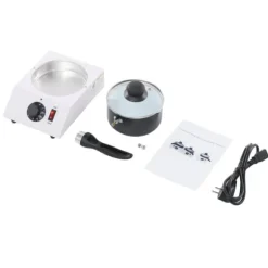 Chokladsmältare - Enkel smältgryta - 30–85°C Justerbar - 1 kg Kapacitet - 14 cm Keramikkärl Non-stick - 40 W - EU‑plugg 220–230V - Svart/Vit