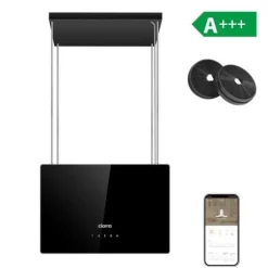 CIARRA A+++ Island Recycling Hood 48cm 700M3/H Wi-Fi & Touch Silent Booster LED-skärm 2st Active Filter Black