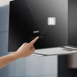 CIARRA A+++ Island Recycling Hood 48cm 700M3/H Wi-Fi & Touch Silent Booster LED-skärm 2st Active Filter Black