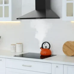 CIARRA Dekorkåpa 60cm A++ 370m³/h 2st Kolfilter Återvinning eller evakuering Köksfläkt Svart