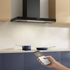 CIARRA Fläktkåpa 90 cm Wi-Fi ansluten pekknapp A+++ 650m3/h Booster 59dB Svart