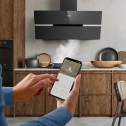 CIARRA Fläktkåpa 90cm A+++ 650m3/h Booster 4 hastigheter Touchknapp Köksfläkt Svart