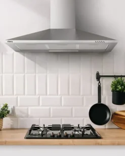 CIARRA Kåpa 90cm A++ 370 m³/h 3 hastigheter Evakuering & återvinning med 2st kolfilter i rostfritt stål