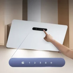 CIARRA Kåpa 90cm A+++ 650m3/h Booster 4 Hastigheter Touchknapp Köksfläkt Vit CD9736KW