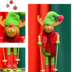30CM julsläde, valnötsklämma, valnötssoldat, massivt trädekorationsgåva, hantverksprydnad
