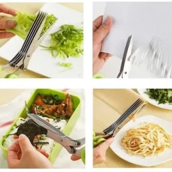 15cm malet 5 lager Kökssax korp Scallionsskärare hackade Örter kryddmunnar Matlagning Huvudbonadsax 2020 Sax