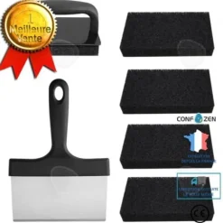 CONFOZEN Rostfri Grill Grill Nätrengöringsborste - Teppanyak skursvamp