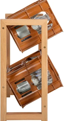 Crate Rack Oak, dryckeshållare, lättillgänglig - för 2 lådor