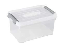 Curver 243803 Opbevaringsboks HANDY Kan stables (L x B x H) 294 x 194 x 150 mm Transparent, Sølv 1 stk