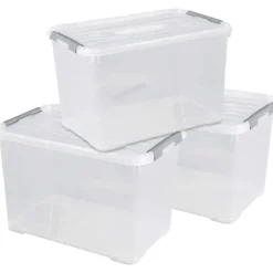 Curver 240682 Plastlåda HANDY sluten, stapelbar (B x H x D) 400 x 390 x 600 mm Transparent 3 st
