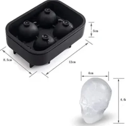 3D Skull Ice Cube-form för whisky, scotch, cocktail och sprit eller gelé, godis, choklad, fest, present s.482