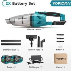Dammsugare, Sladdlös, Hög Sugkraft,2 Batteri