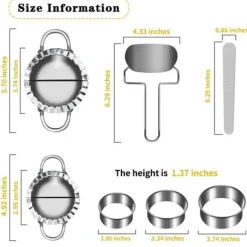 Decoupoir - utstickare Doxila Set med 7 raviolimallar i rostfritt stål för hemmet, köket