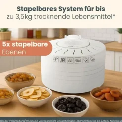 Dehydrator - CLATRONIC - DR 2751 Vit - 5 stapelbara nivåer - 3,5 kg mat - 250 Watt