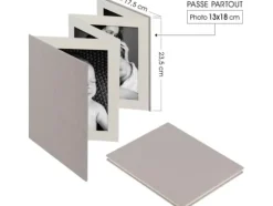 Deknudt Leporello grått 8x13x18 linne 8 bilder A66DC7 8PH ( A66DC78PH_13.0X18X0 )