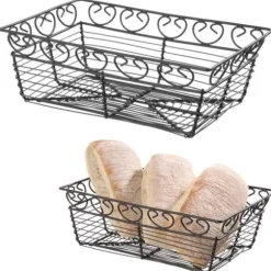 Dekorativ rektangulär trådkorg för servering av bröd - Hendi 425855