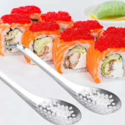 3-delad kulsked, kaviarsked i rostfritt stål för att ta ut oliver och kapris ur burken, molekylär gastronomibar äggsked kök