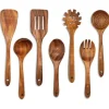 7-Delad träslev Set för matlagning, Akacia träredskap, Träslev Set för kök