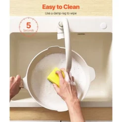 19-delade Grytor och Kastruller, Granit Nonstick, Köksredskap i Vit Färg, Lätt att Rengöra