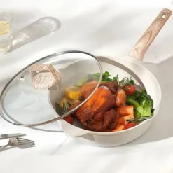 19-delade Grytor och Kastruller, Granit Nonstick, Köksredskap i Vit Färg, Lätt att Rengöra