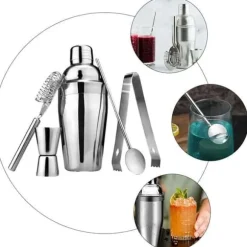 5-Delar cocktailset , barset, shaker 700ml - Rostfritt stål